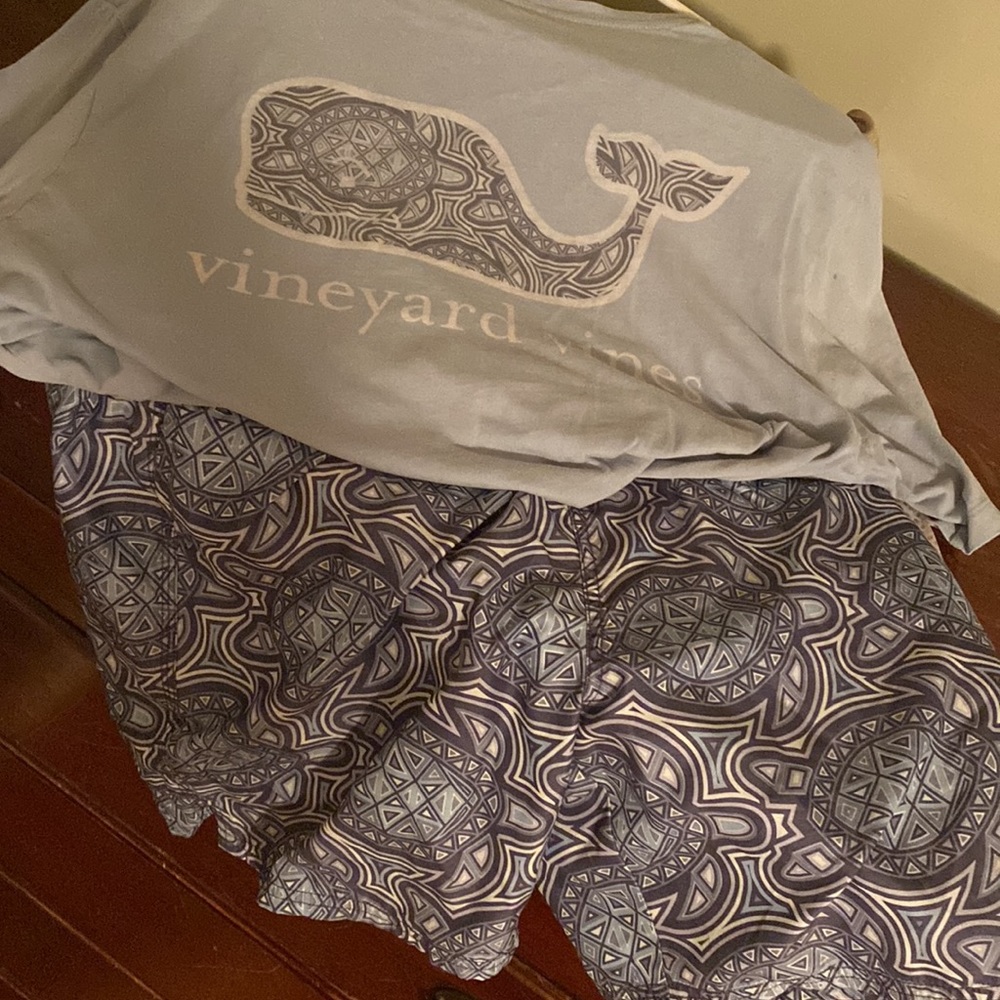 SOLD Vineyard Vines Bundle  T shirt and matching swim trunks